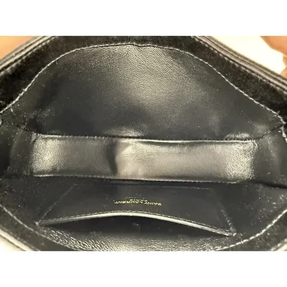 Saint Laurent Le 5 A 7 Mini YSL Women's Shoulder Bag in Black Satin - Picture 7 of 12